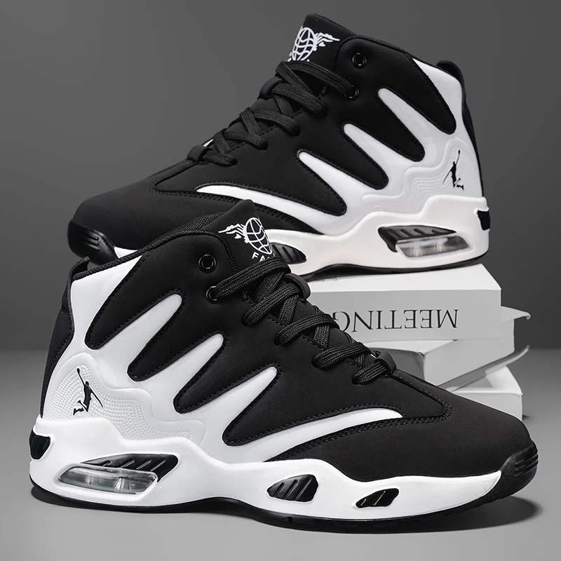 Zapatillas de Baloncesto de Caña Alta para Hombre, Resistentes y Estables, con Cordones, Unisex, Aptas para Correr, Deportes, Baloncesto, Caminar Regalo Ideal para Hombres, Ligeros, Cómodos, con Cierre de Cordones, Zapatos de Baloncesto para Hombre, Zapatos de Hombre de Alta Calidad, Zapatos de Moda para Hombre, Zapatillas con Suela Gruesa, Zapatos de Baloncesto para Hombre