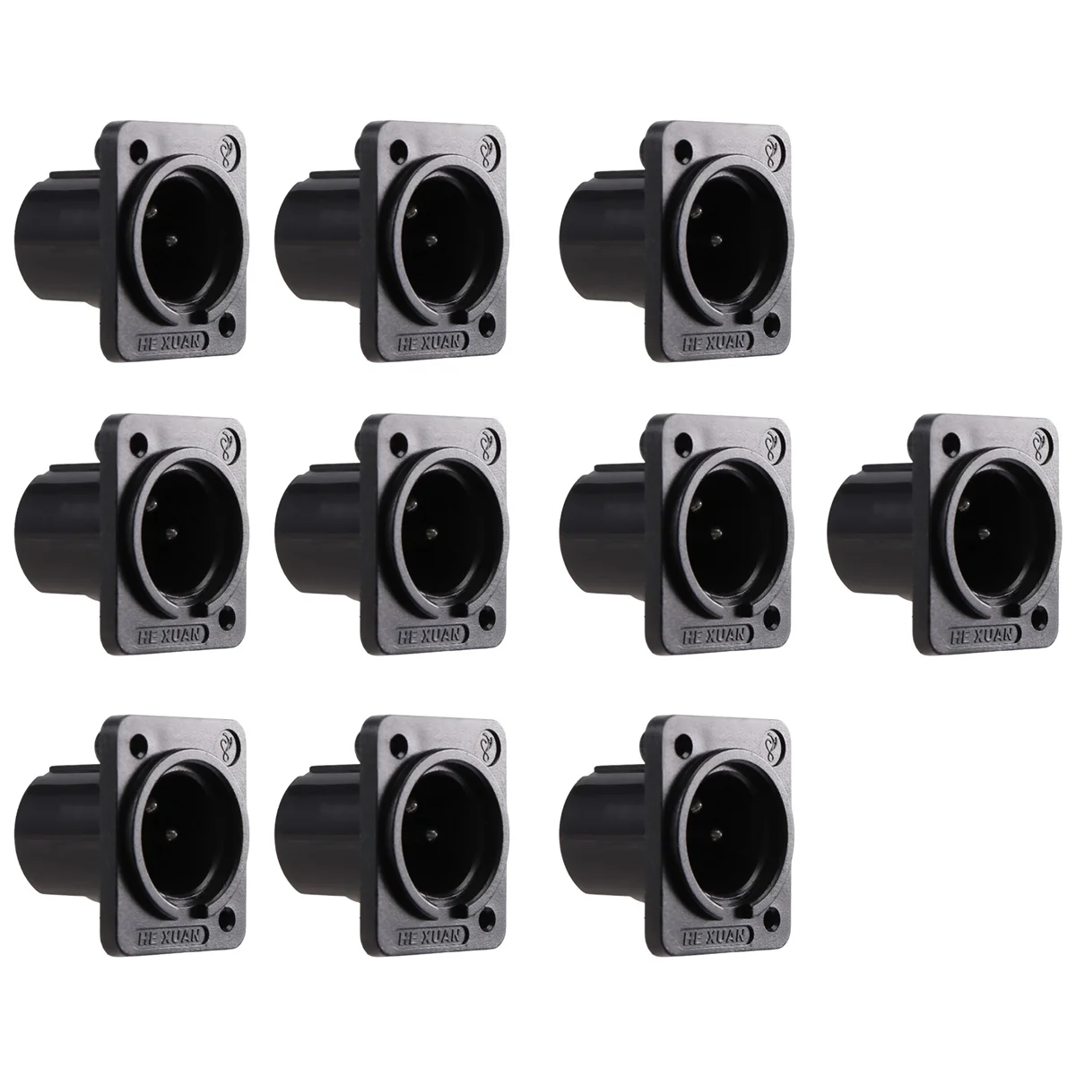 XLR Male Plug Straight Terminal Panel Mounted Connector 10 Pieces