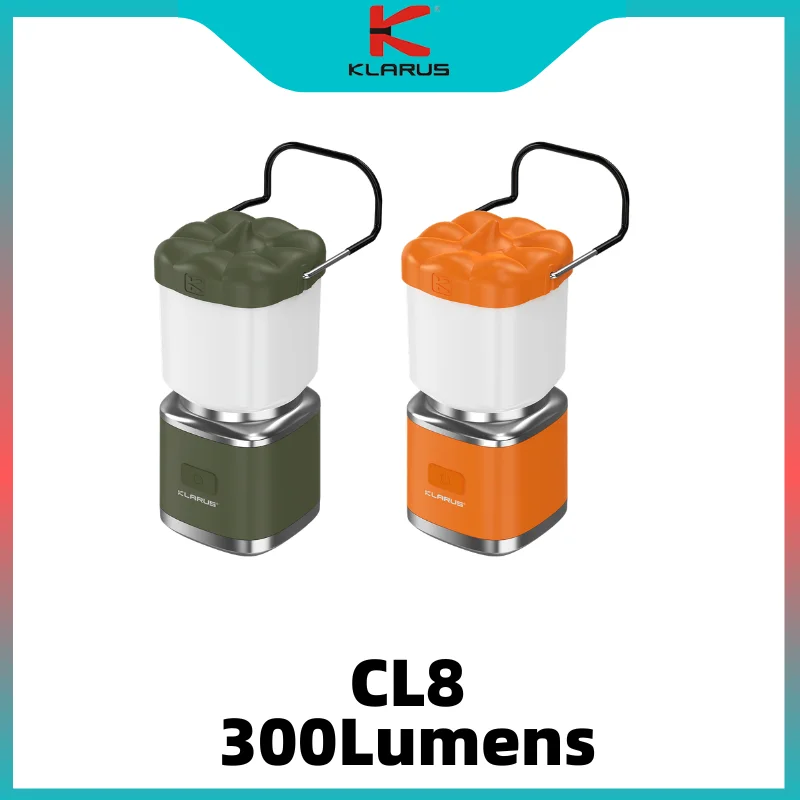 Klarus CL8 300Lumens Multi-função Mini Lanterna Abóbora USB Recarregável Bulit-In 2000mAH Bateria