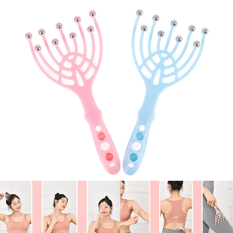 

9-когтевой массажер для головы, обтекаемый шарик, релаксация тела, массажный ролик для кожи головы для роста волос, ручное средство для снятия стресса для волос