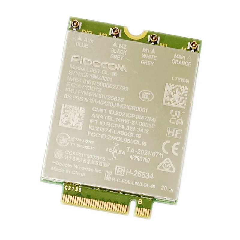 Fibocom L860-GL-16 모듈, 레노버 씽크패드 T14 T14s L14 L15 P14S P15V X13 요가 Gen3 X1 나노 Gen2 T16 P16S Gen1 5W10V25828