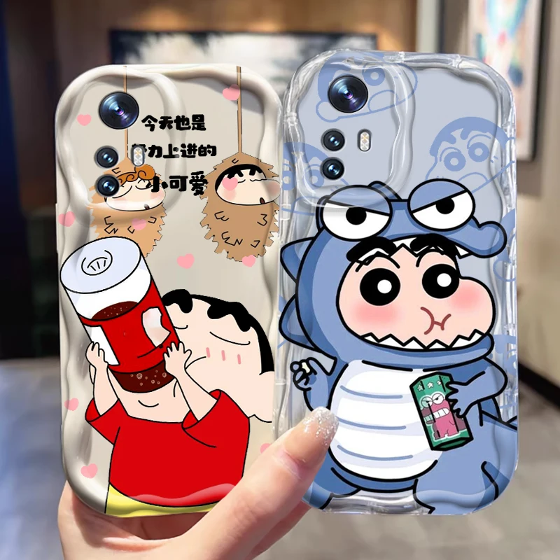 

C-Crayons S-Shin-chans Cute For Xiaomi Mi 14 12 12T 11 Lite Poco M6 X6 X5 X4 X3 M3 F4 Pro GT NFC 5G Wave Oil Funda Phone Case