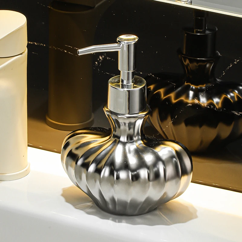 250-ミリリットルソープディスペンサーセラミックハンドサニタイザーボトル浴室シャンプーローションプレスボトルディスペンサー浴室付属品