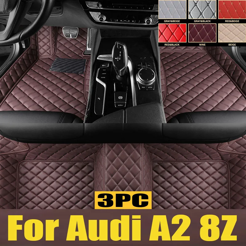 

Car Floor Mat For Audi A2 8Z 2000~2005 5seat Water Poof Car Matts Floor Carpet Leather Mat Coche Car trunk mat Interior Parts