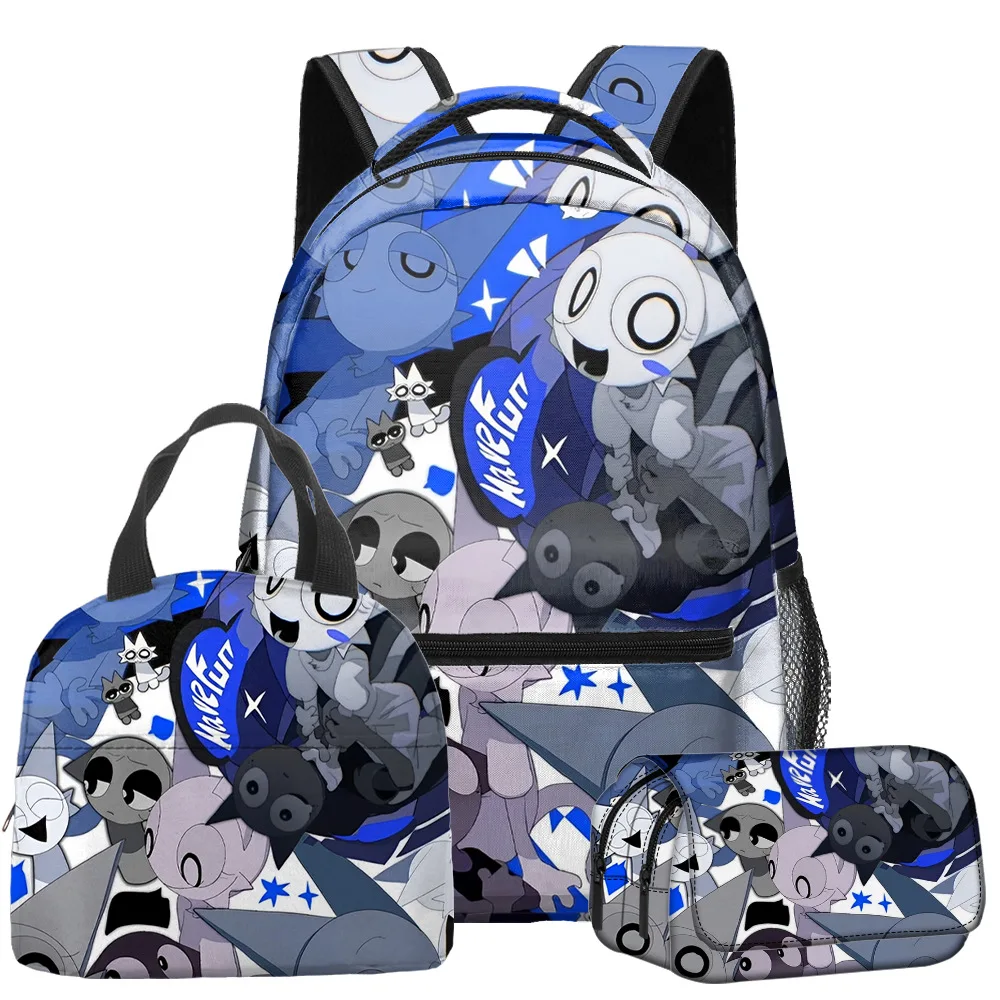 

Fashion Novelty Harajuku Cool sprunki 3D Print 3pcs/Set Student School Bags Laptop Daypack Backpack Lunch bag Pencil Case