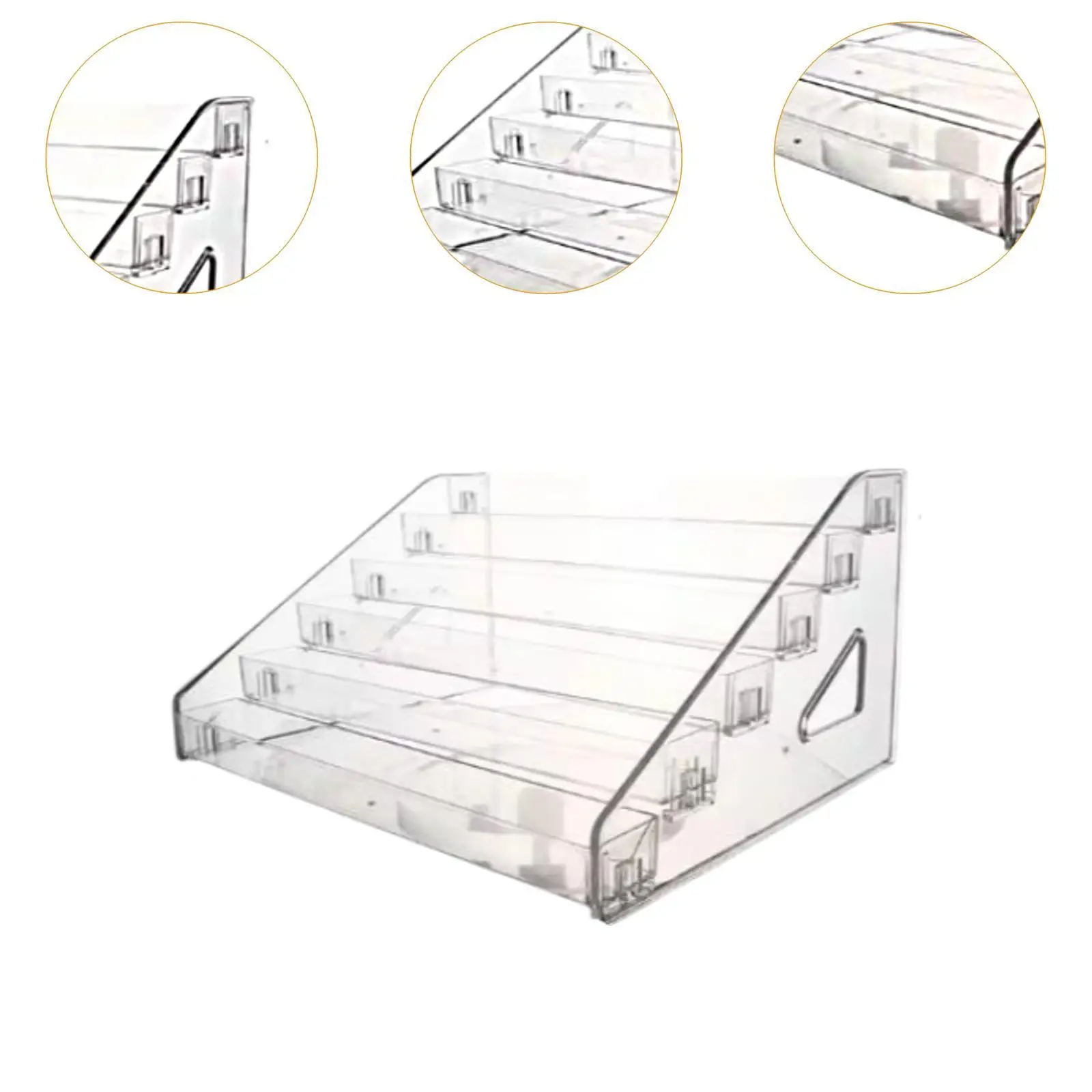 2 قطعة رف طلاء الأظافر طبقات عرض الرف الزيوت الأساسية شفافة منضدية الاكريليك حامل أحمر الشفاه عرض المدرجات المنظم #5