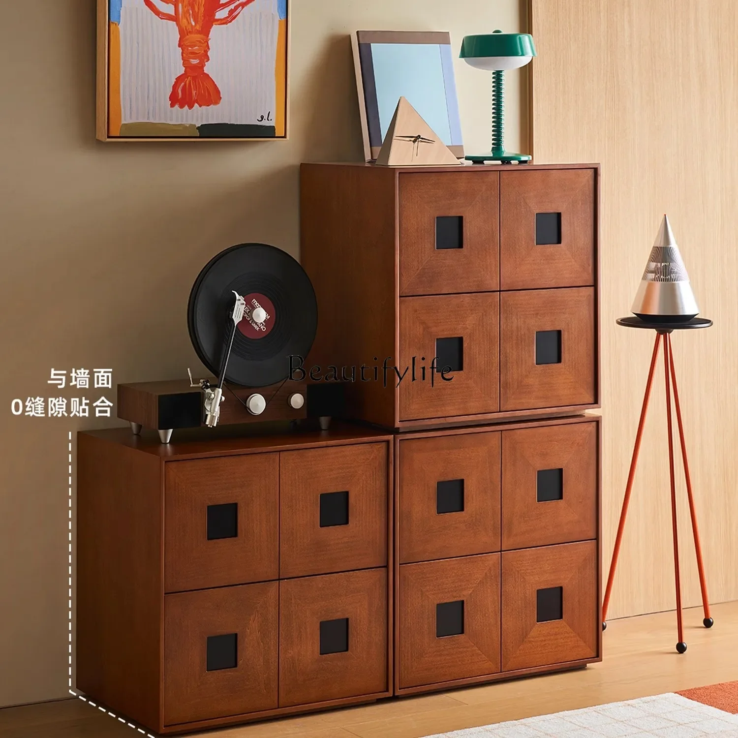 Yj21Mueble de combinación de tiempo retro francés, cofre retro de madera maciza para el hogar, sala de estar y dormitorio
