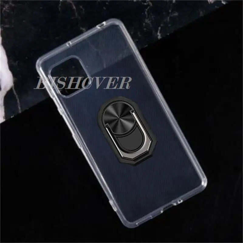 Para Sharp Aquos Sense 4 Sense4 Lite 5G Basic SH-41A A003SH soporte de anillo trasero funda de teléfono TPU funda de silicona suave