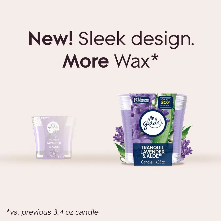 جرة شمعة معطرة بفتيل 1 معطر هواء من الخزامى الهادئ بالزيوت العطرية 4.08 أونصة للاسترخاء في أجواء المنزل Lo