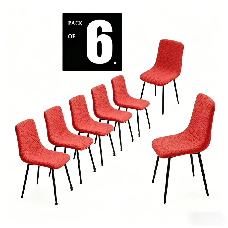 2026 New Fleece Shell Chair Cover Solid Color Jacquard Dining Chair Slipcover Stretch Anti-dust Seat Cover for Living Room Home