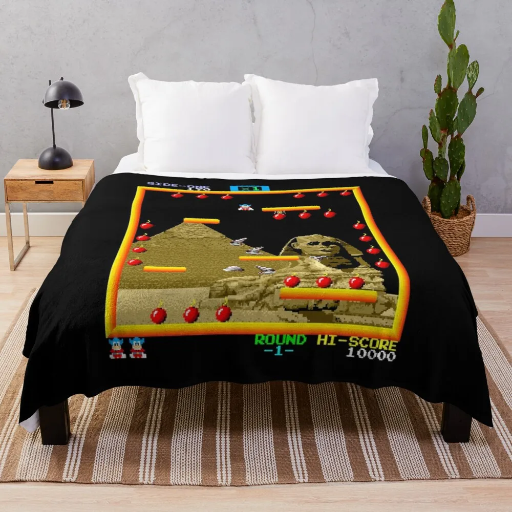 

Mod.3 Arcade Bomb Jack Video Game Throw Blanket Fur Throw Blanket Fuzzy Blanket