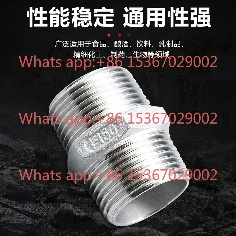 External wire direct  joint 304 stainless steel double thread connector hexagonal valve pipe fittings water  316
