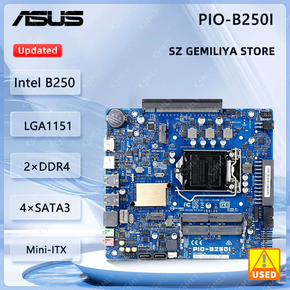 ASUS PIO-B250I Mini-ITX Motherboard LGA1151 Intel B250 2×DDR4 32GB support i3-6300 i3-7100 i5-6500T i7-6700K i7-7700T cpu