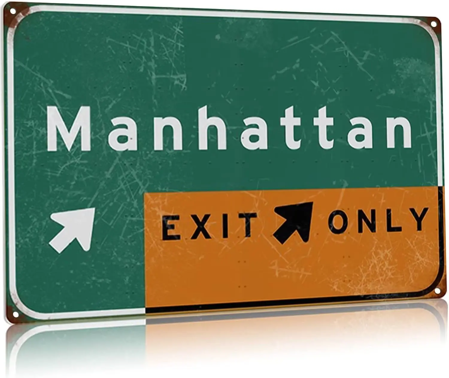 Buoraev Metal Tin Signs Ny Street Sign Manhattan Exit On Direction New York City Airport Highway Bar Club Plaqu