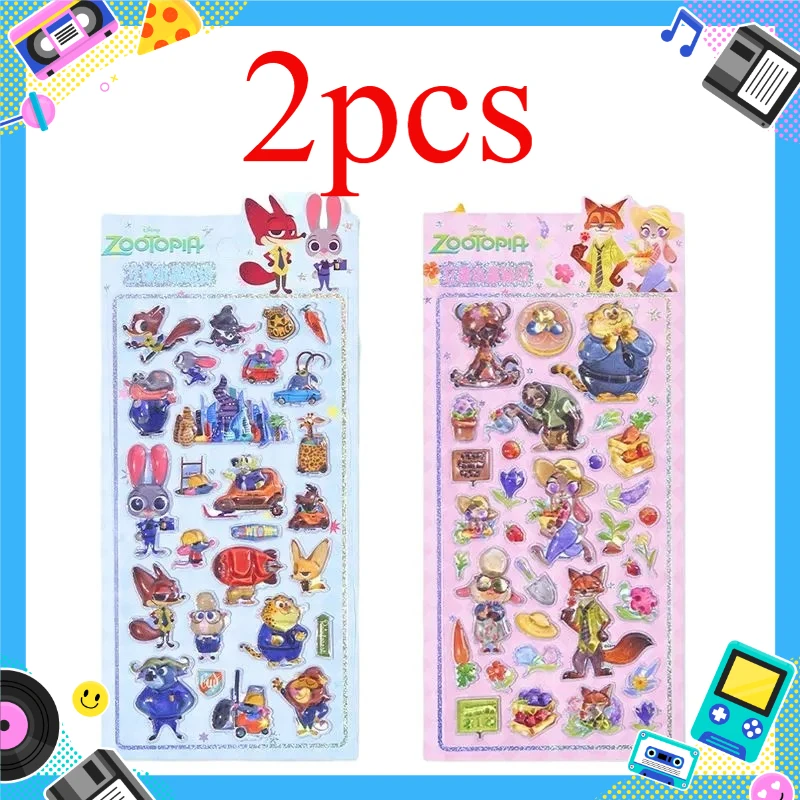 Pegatinas de cristal 3D Kawaii, periférico creativo, Zootopia, recompensa para estudiantes, pegatina de diamante, pegatinas decorativas para funda de teléfono