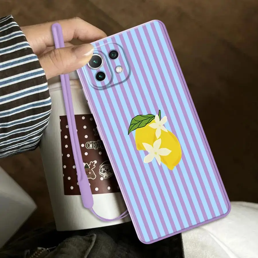 Lemon Cool Stripe Pattern Case for Xiaomi Mi 11 12 Lite 13 10T 11T 12T Pro Soft Funda Back Phone Cover view 2