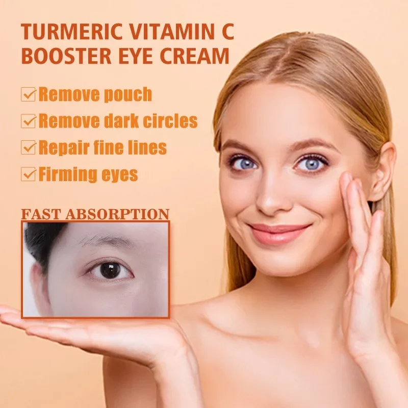 Turmeric Vitamin C Repair Eye Cream Reduce Eye Bags remove Dark Circles Improve Fine Lines whitening Moisturizing firm skin care