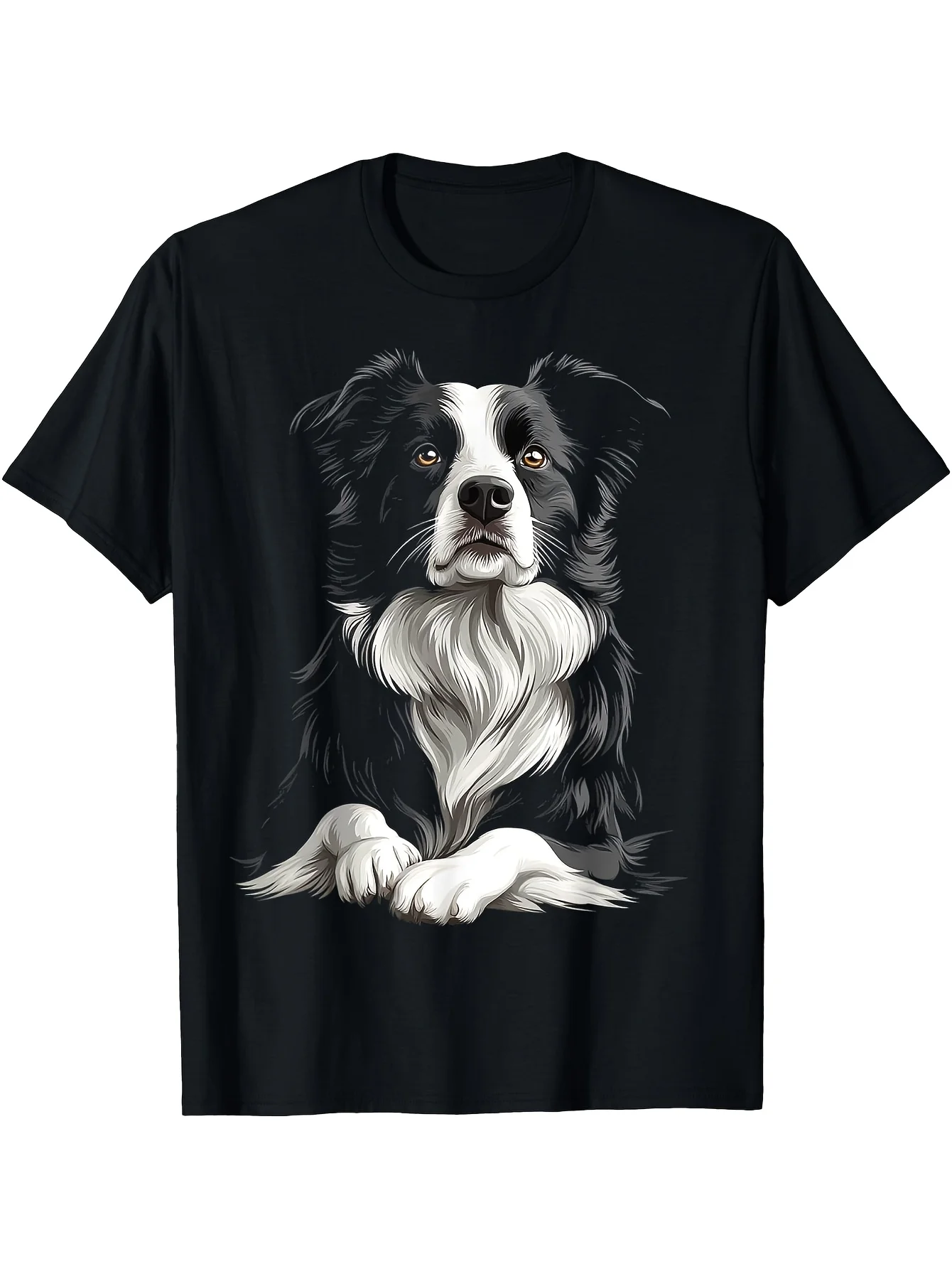 

Men'S T-Shirt for Border Collie Enthusiasts - Made from 100%, Comfortable Fit Casual Tee Featuring a Lifelike BC Design, Perfect