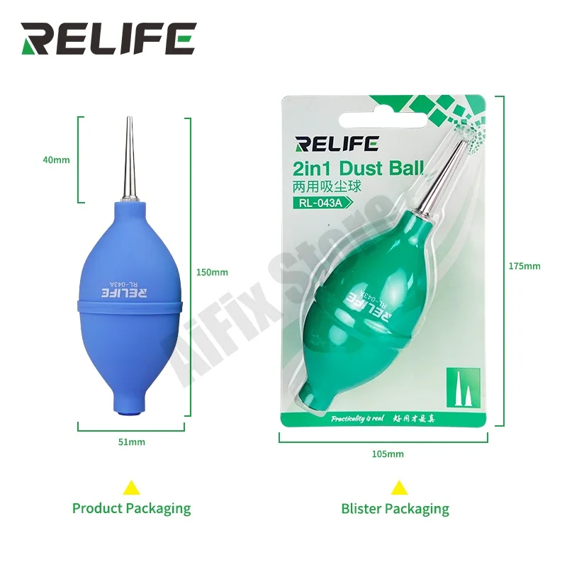 Relife 430A Air Dust Blower with Metal Intake Value Vacuum Ball Silicone Soft Body for LCD Screen Camera Lens Clean
