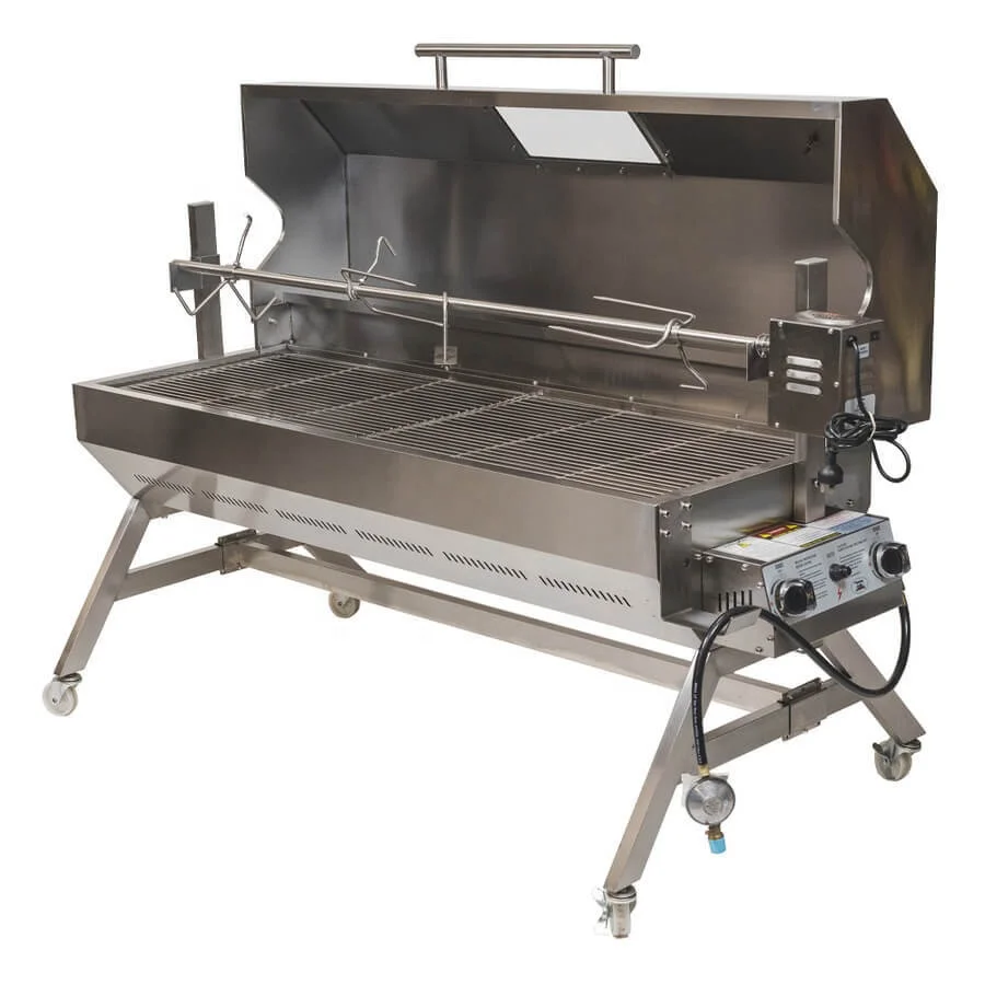Large Gas Charcoal Pig Lamb Goat Outdoor 1500mm Spit Roaster Stainless Steel Grill