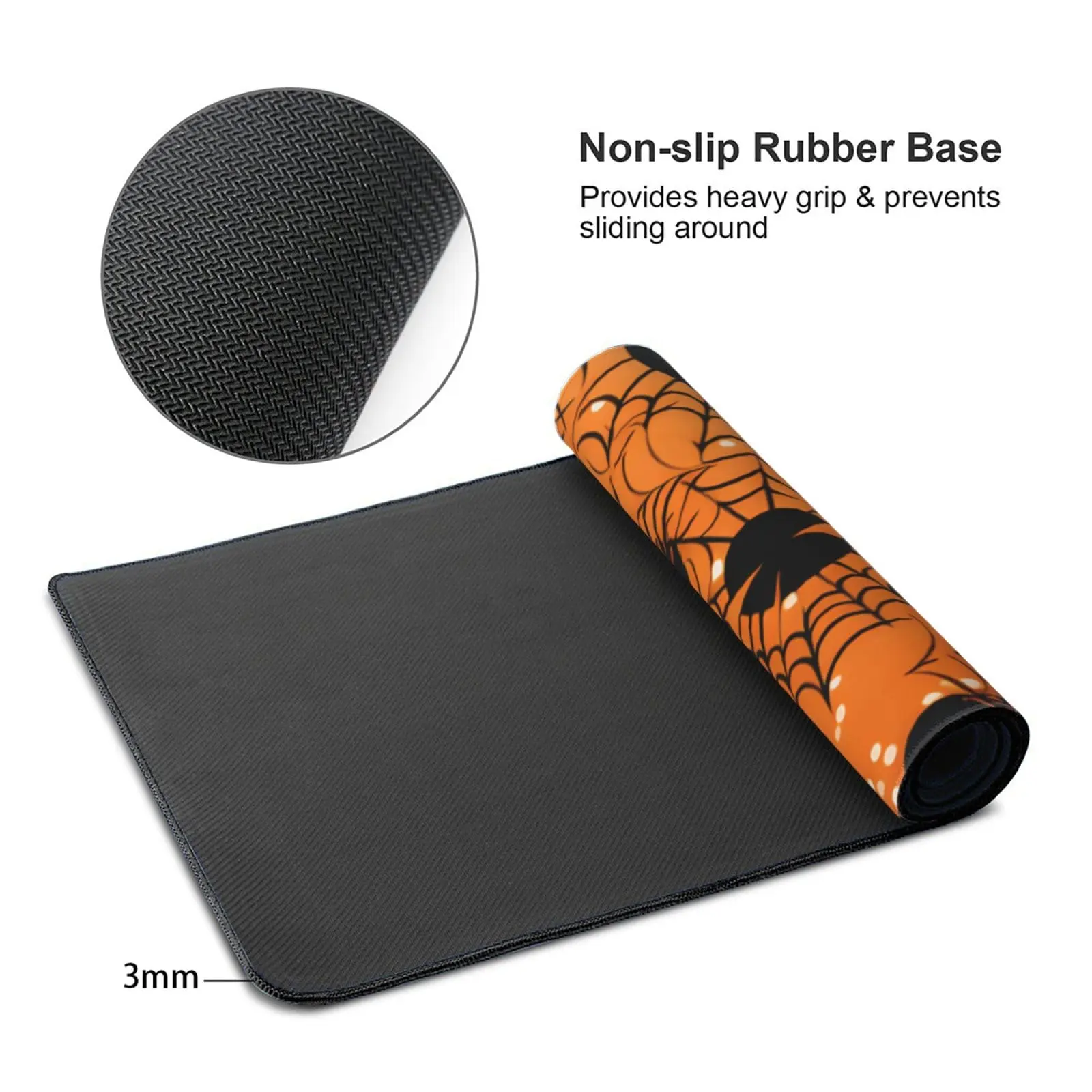 Spider Web Orange Mouse Pad Large Desk Mat for Keyboard and Mouse Non-Slip Gaming Mousepad Office Desk Accessories for Computer