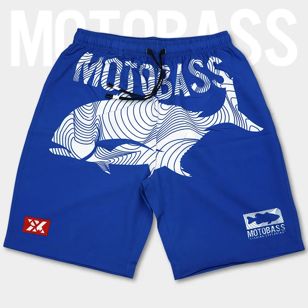 GT-MOTOBASS Klein blue light and quick-drying five-point pants summer beach pants Luya sea fishing printed shorts