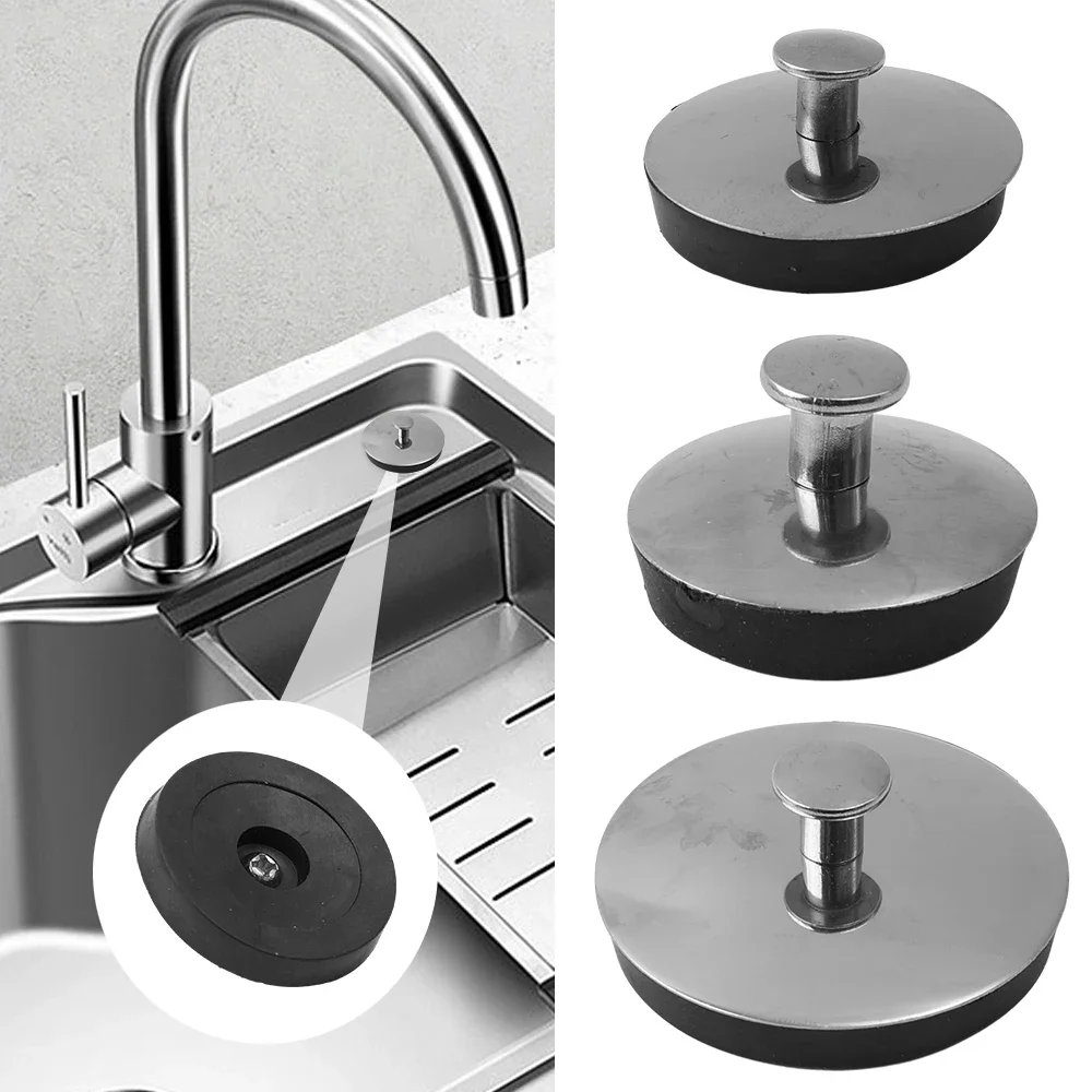 3/1pcs Universal Sink Plug Stainless Steel Bathtub Drain Stopper Washbasin Bath Sink Water Stoppers Caps for Bathroom Kitchen