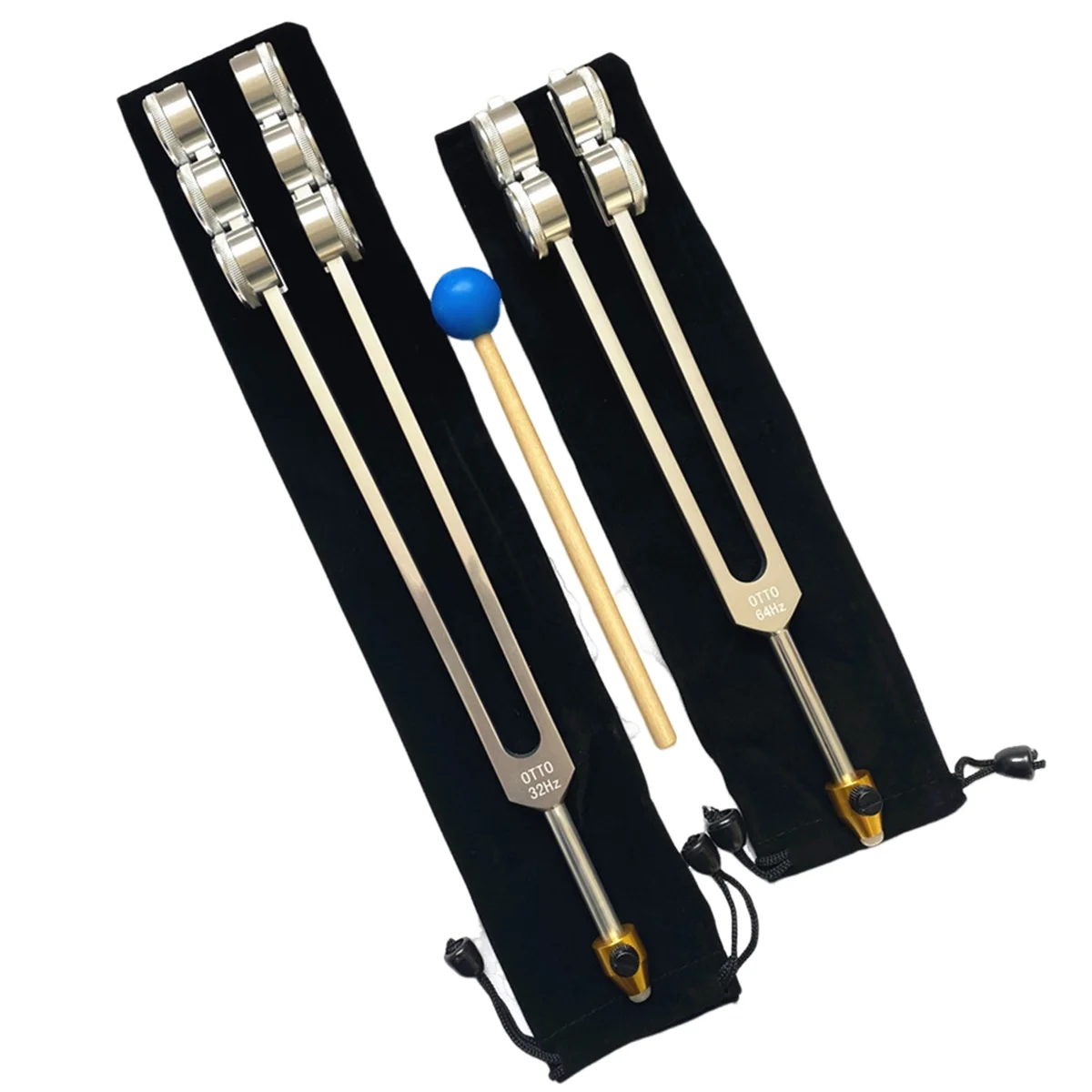 ABYL 32HZ Aluminum Tuning Fork Tool with Hammer Healing Sound Vibration Diagnostic Therapy Health Care Tool