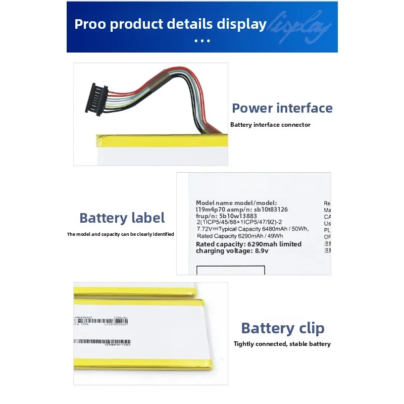 Para Lenovo ThinkPad X1 Fold L19M4P70 L19C4P70 batería de ordenador portátil nueva llegada batería de alta capacidad de repuesto