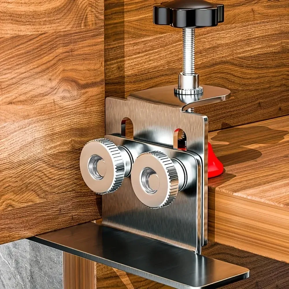 

Adjustable Woodworking Cabinet Door Installer Stainless Steel Multi-Function Positioning Tool