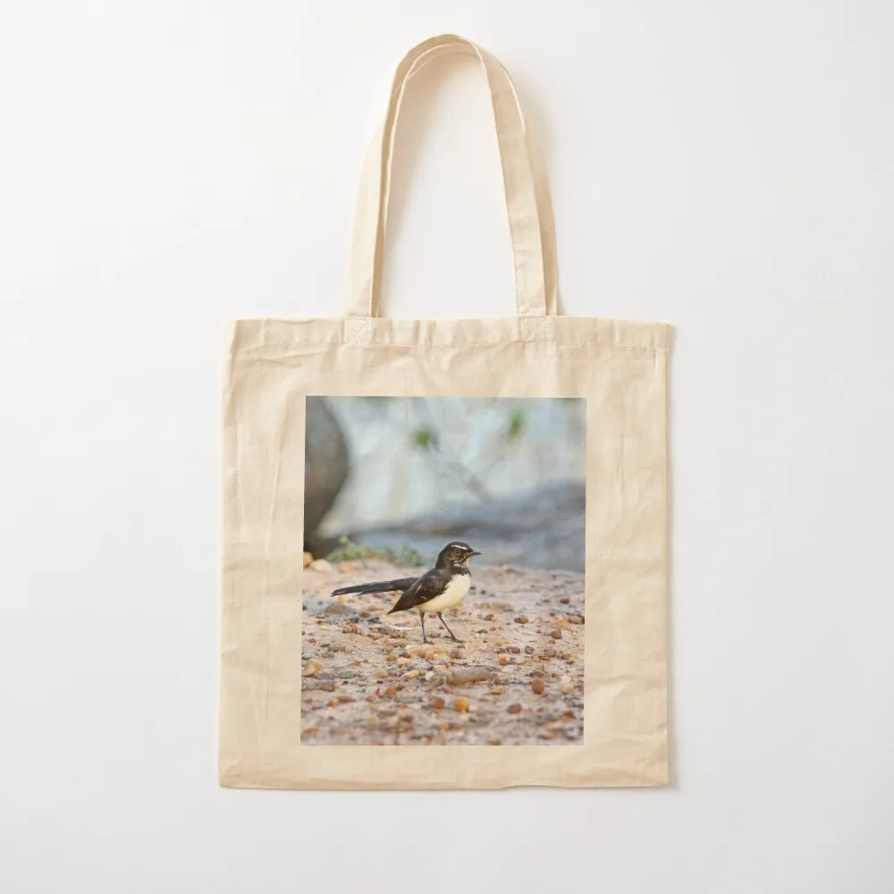 Willy Wagtail Tote Bag cute tote bag women bag foldable reusable shopper woman