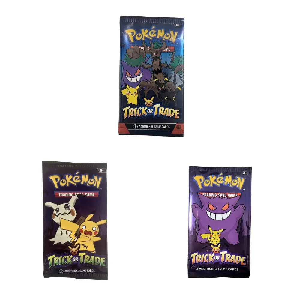

3PCS/SET Pokémon Cards PTCG American Edition 2022/2023/2024 Halloween Game Cards Anime Cartoon Peripheral Game Collection Card