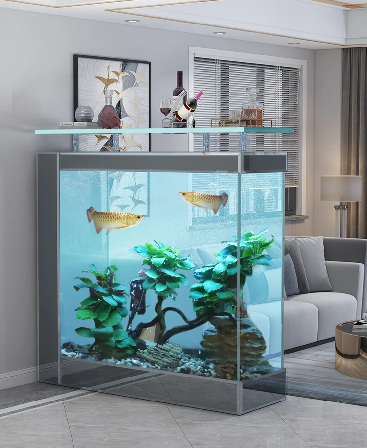 Living room household quiet modern luxury goldfish tank large and medium-sized glass Aquarium water free