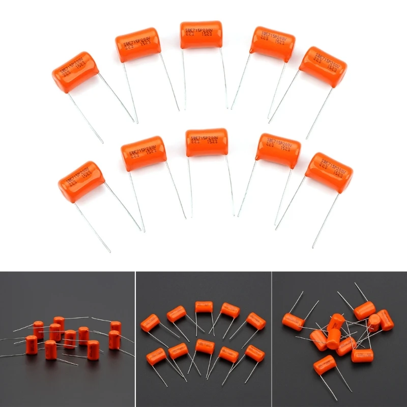 10Pcs  Electric Guitar Tone Capacitors Orange Drop Capacitors Tone Caps Polypropylene Film Capacitors 200v 715P .022uf 69HD