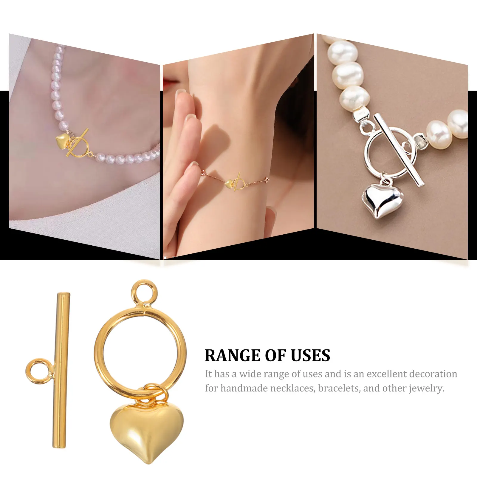 

1 set Bracelet Buckle Portable and Smooth Suitable for Necklace Jewelry Making Accessory Bracelet Clasp Findings