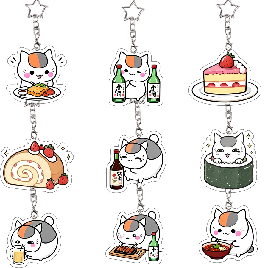 

Акриловый брелок Nyanko-sensei по мотивам аниме «Книга друзей Нацумэ», подвеска-чиги, подарок на день рождения