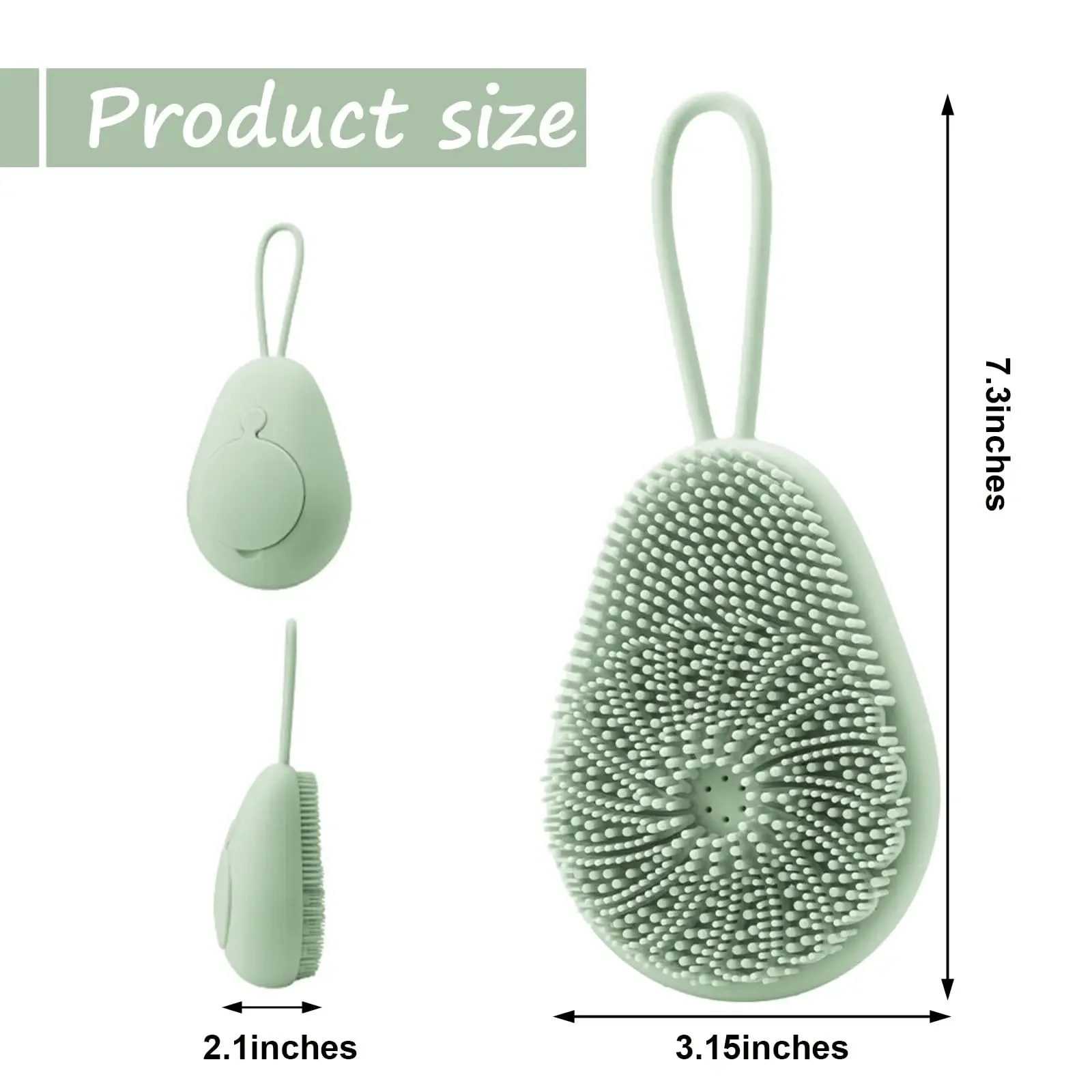 1pc Silicone Body Scrubber Exfoliating Body Scrubber Loofah Brush Refillable Bath Brush Easy Foaming Massage Brush Bathroom