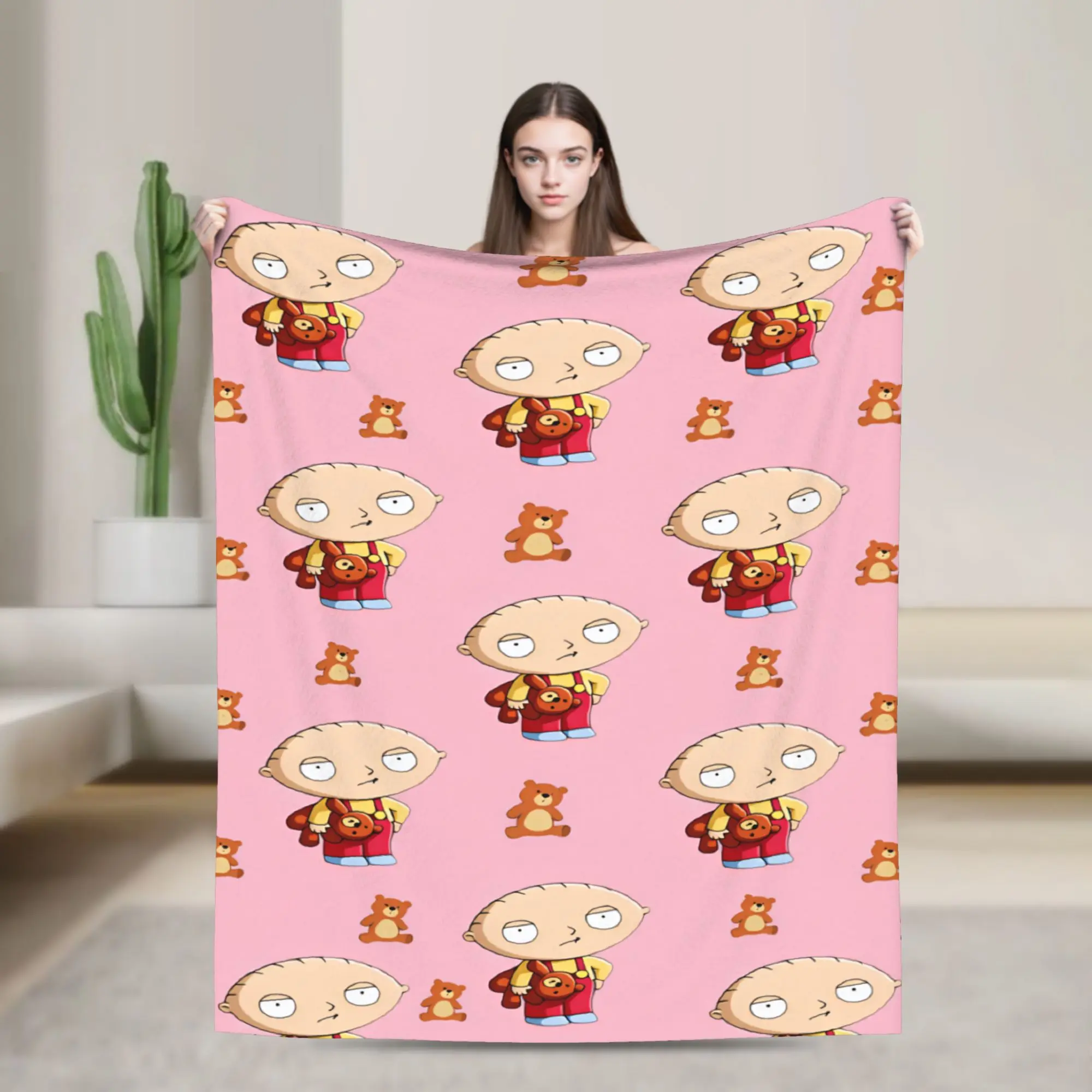 Peters Griffins Familys Guys Blanket Quality Soft  Throw Blanket Winter Airplane Travel Couch Chair Sofa Bed Graphic Bedspread