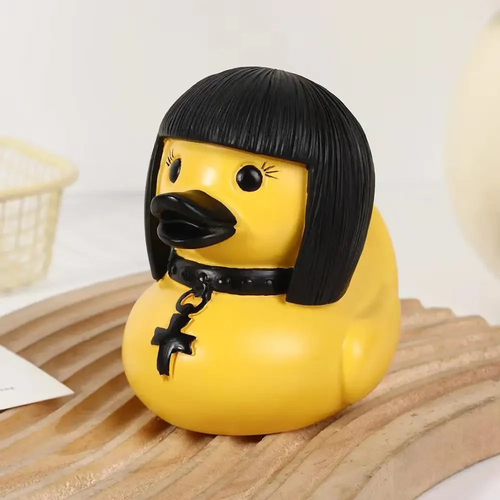 Funny Middle Finger Duck Home Statue Resin Mini Duck Garden Decoration Rustic Country Kitchen Decor Farm Animal Table Ornament