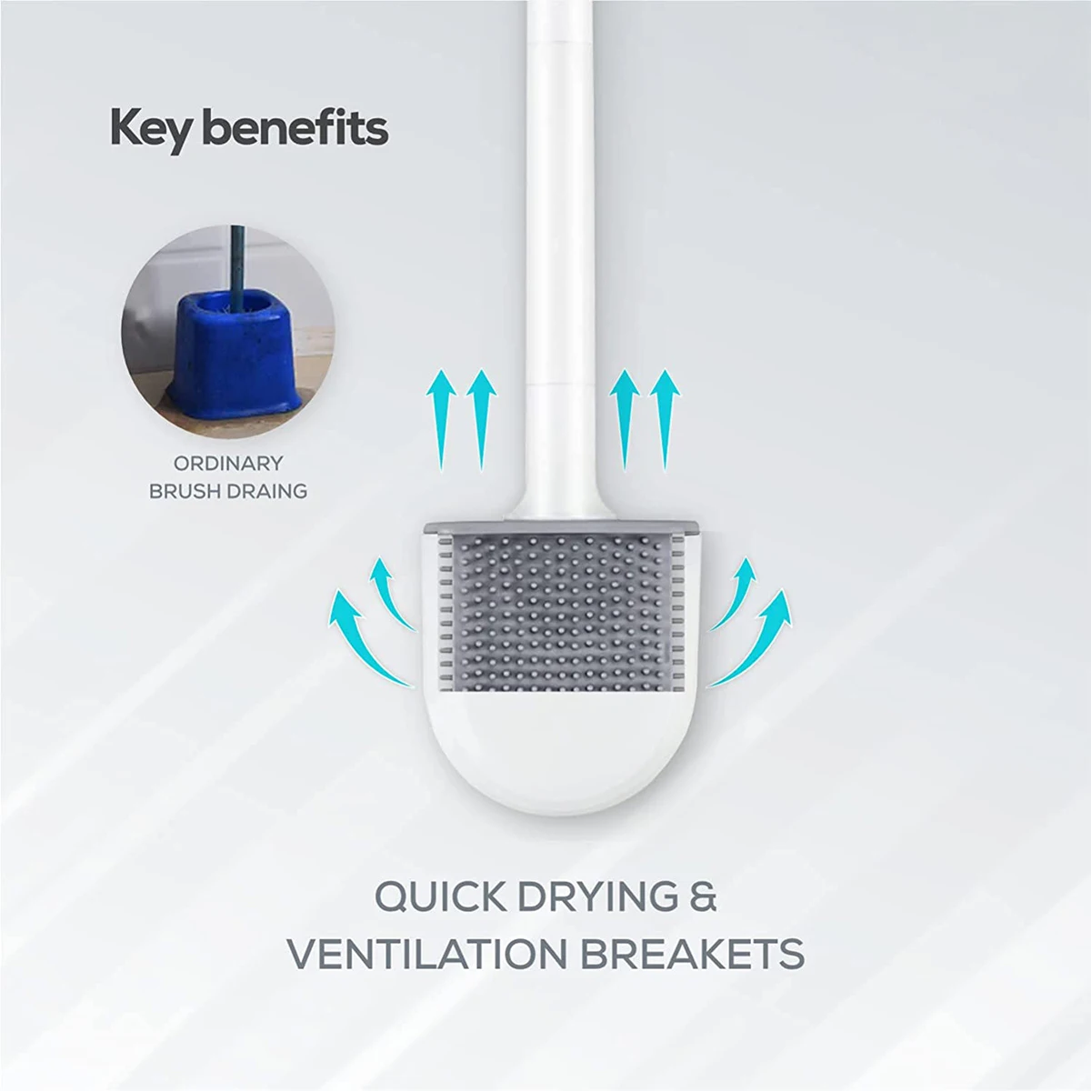 

ABKL-Premium Toilet Brushes & Holders, 2 Pack,Wall-Mounted (Without Drilling Holes), Deep Cleaner Silicone Toilet Brush