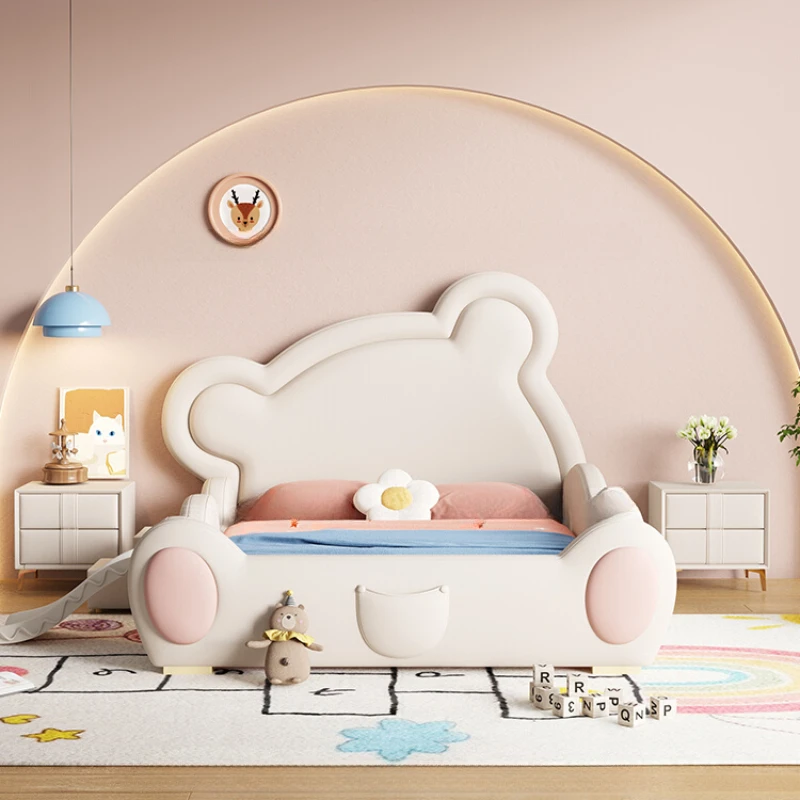 High End Girl Bed Bases Frames Kids Aesthetic Wood Queen Twin Children Bed Modern Princess Letto Matrimoniale Bedroom Furniture