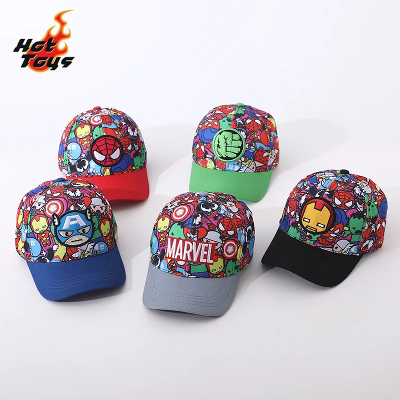 Hot Toys Spiderman Cap Marvel Cartoon Printing Kids Baseball Caps Boys Girls Hip Hop Sunhats Outdoor Spring Autumn Child Hat