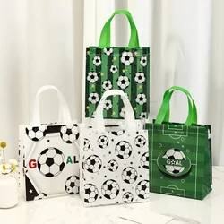4pcs Soccer Style Gift Bag, Non-Woven Tote Bags With Football, Multi-Purpose Gift Wrapping Supplies Goody Bag Birthday Party