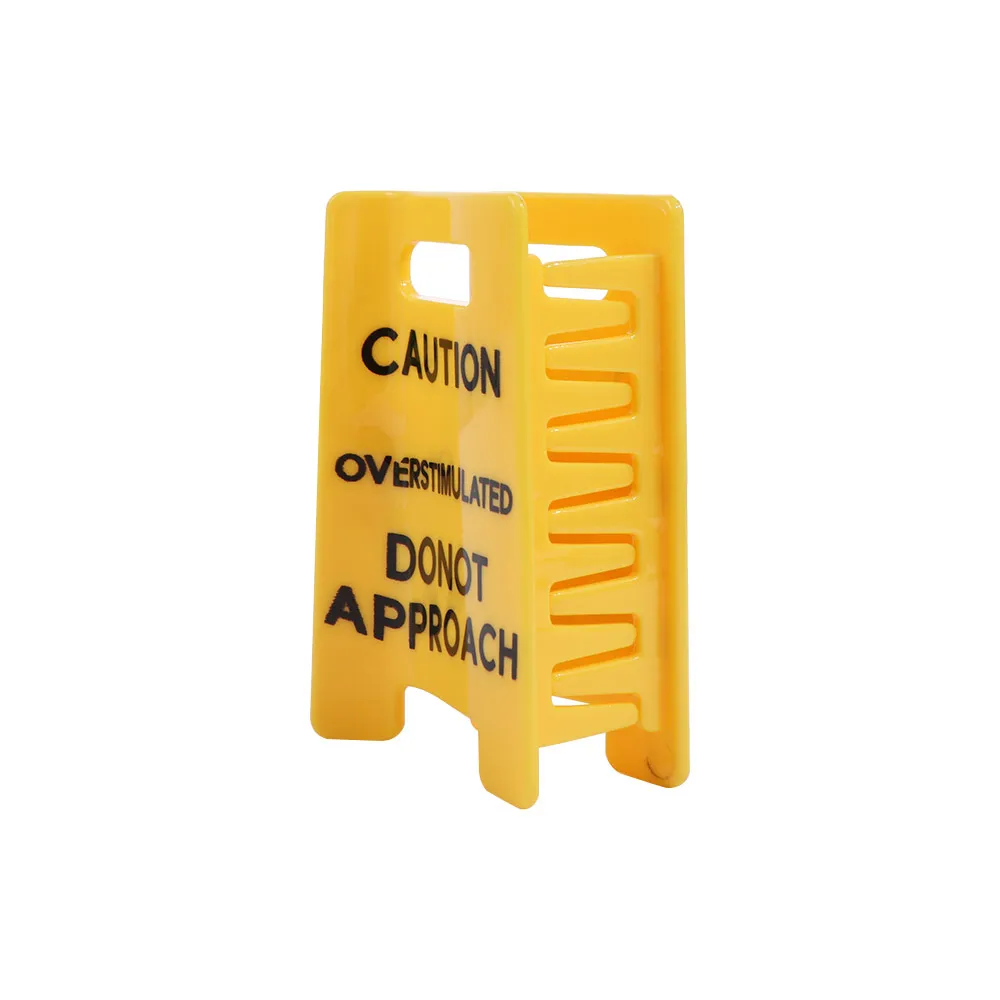 Vibrant Yellow Caution Sign Hair Clip Overstimulated Caution Sign Strong Grip Overstimulated Hair Claw Clip S/L Novelty