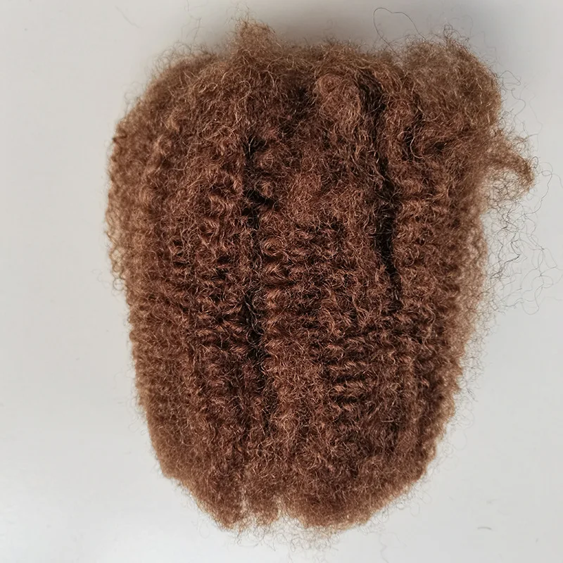 30g/50g #4 Brown 4C Afro Kinky Bulk Human Hair Extensions No Weft Brazilian Remy Bulk For Locs Micro Twist Braiding Hair