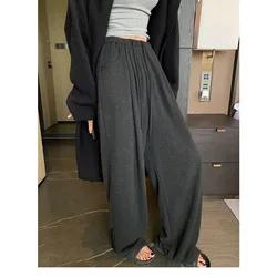 Deeptown Oversized Grey Women's Sweatpants Jogging Korean Fashion Wide Leg Baggy Sport Pants Casual Harajuku Trousers Hip Hop