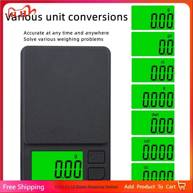 100/500/1 كجم 0.01 جرام مقياس رقمي صغير عالي الدقة ميزان الجيب الإلكتروني مجوهرات وزن المطبخ ميزان إلكتروني محمول
