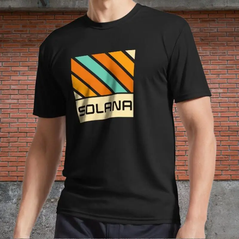 Solana SOL CryptoAltcoin - تي شيرت رجالي بشعار تصميم ريترو مقاس مضحك من S إلى 5XL