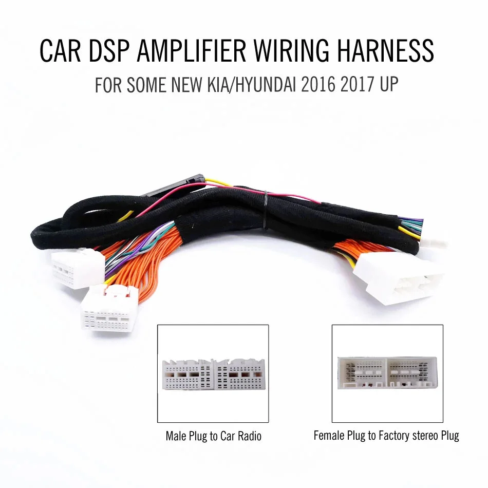 PUZU # 37 Cable ISO del arnés de cableado del amplificador DSP del coche para los nuevos coches Kia HYUNDAI para el nuevo Tucson