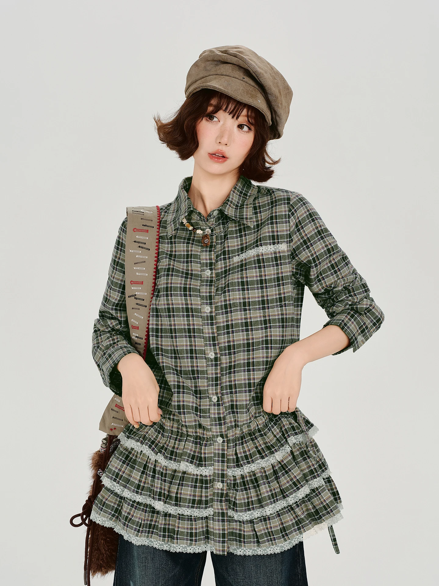 

Женская осенняя новинка: юбка в американском ретро-стиле с клетчатым узором, длинная, свободного кроя, с завышенной талией, повседневная.